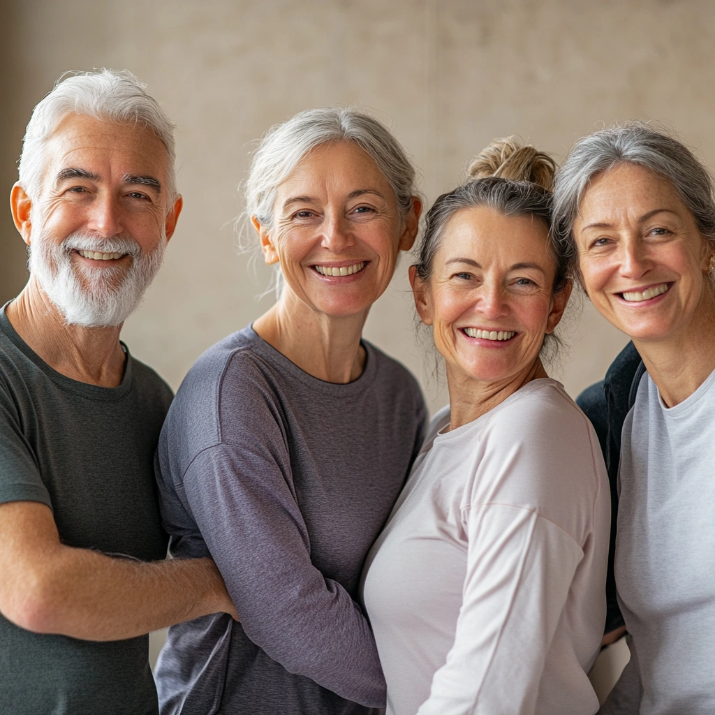 Щаслива група пенсіонерів після занять спортом
